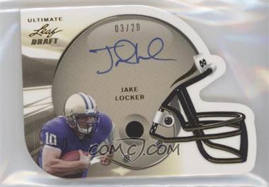 2011 Leaf Ultimate Draft - Helmet Die-Cuts - Gold #H-JL1 - Jake Locker /20