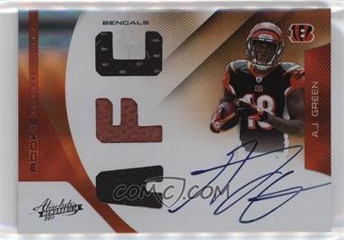 2011 Panini Absolute Memorabilia - [Base] - AFC/NFC Signatures #203 - Rookie Premiere Materials - A.J. Green /47