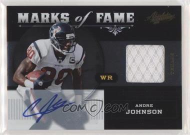 2011 Panini Absolute Memorabilia - Marks of Fame - Materials Signatures #2 - Andre Johnson /25