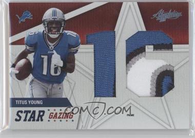 2011 Panini Absolute Memorabilia - Star Gazing - Jumbo Jersey Number Materials Prime #36 - Titus Young /25