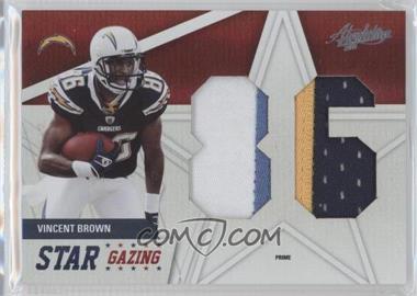 2011 Panini Absolute Memorabilia - Star Gazing - Jumbo Jersey Number Materials Prime #7 - Vincent Brown /25