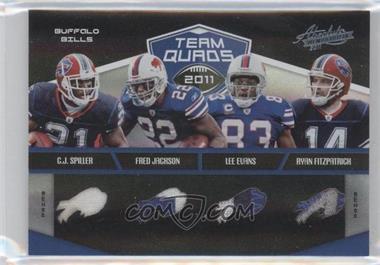 2011 Panini Absolute Memorabilia - Team Quads TEAM Materials - Spectrum Prime #8 - C.J. Spiller, Fred Jackson, Lee Evans, Ryan Fitzpatrick /25