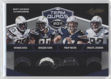 2011 Panini Absolute Memorabilia - Team Quads TEAM Materials #5 - Vincent Jackson, Antonio Gates, Malcom Floyd, Philip Rivers /50