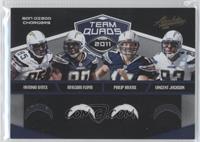 Vincent Jackson, Antonio Gates, Malcom Floyd, Philip Rivers #/50