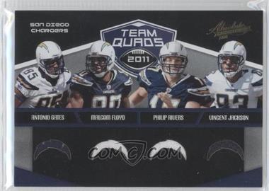 2011 Panini Absolute Memorabilia - Team Quads TEAM Materials #5 - Vincent Jackson, Antonio Gates, Malcom Floyd, Philip Rivers /50