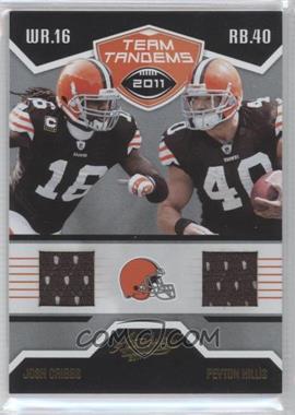 2011 Panini Absolute Memorabilia - Team Tandems Materials #30 - Josh Cribbs, Peyton Hillis /50