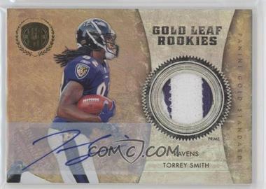 2011 Panini Gold Standard - Gold Leaf Rookies - Materials Prime Signatures #18 - Torrey Smith /25