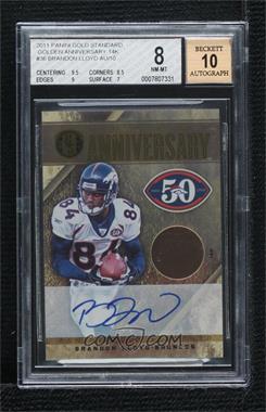 2011 Panini Gold Standard - Golden Anniversary - Materials Signatures #36 - Brandon Lloyd /10 [BGS 8 NM‑MT]