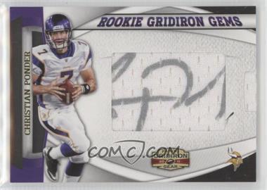 2011 Panini Gridiron Gear - Rookie Gridiron Gems - Jumbo Signatures #29 - Christian Ponder /210