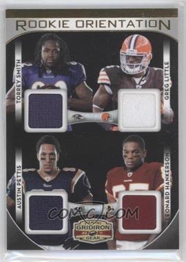 2011 Panini Gridiron Gear - Rookie Orientation Quad Materials #6 - Austin Pettis, Greg Little, Leonard Hankerson, Torrey Smith /150