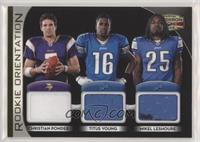 Christian Ponder, Titus Young, Mikel Leshoure #/250