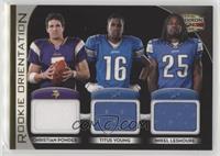 Christian Ponder, Titus Young, Mikel Leshoure #/250