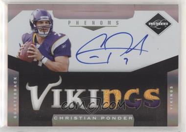 2011 Panini Limited - [Base] #208 - Material Phenoms RC - Christian Ponder /199