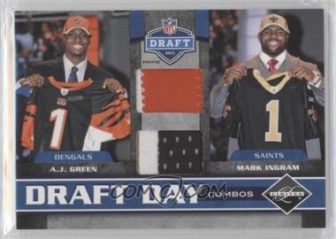 2011 Panini Limited - Draft Day Player Combos Materials - Prime #4 - A.J. Green, Mark Ingram /25