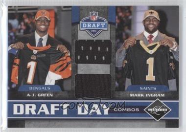 2011 Panini Limited - Draft Day Player Combos Materials #4 - A.J. Green, Mark Ingram /100