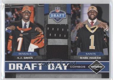 2011 Panini Limited - Draft Day Player Combos Materials #4 - A.J. Green, Mark Ingram /100