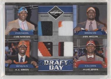 2011 Panini Limited - Draft Day Player Quads Materials - Prime #1 - A.J. Green, Cam Newton, Julio Jones, Von Miller /25