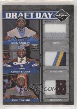 2011 Panini Limited - Draft Day Player Trios Materials - Prime #2 - Corey Liuget, Nick Fairley, Phil Taylor /25