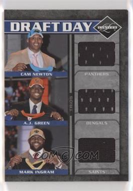 2011 Panini Limited - Draft Day Player Trios Materials #4 - A.J. Green, Mark Ingram, Cam Newton /100