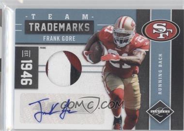 2011 Panini Limited - Team Trademarks Materials - Prime Signatures #22 - Frank Gore /10