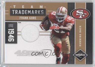 2011 Panini Limited - Team Trademarks Materials - Prime #22 - Frank Gore /25