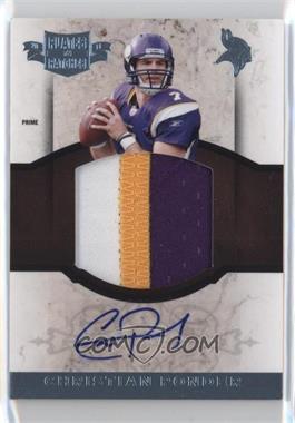 2011 Panini Plates & Patches - RPS Rookie Jumbo Materials - Prime Signatures #8 - Christian Ponder /25