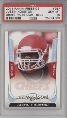 2011 Panini Prestige - [Base] - Draft Picks Light Blue #257 - Justin Houston /999 [PSA 10 GEM MT]