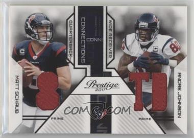 2011 Panini Prestige - Connections - Materials Prime #12 - Andre Johnson, Matt Schaub /50