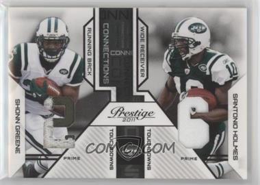 2011 Panini Prestige - Connections - Materials Prime #22 - Shonn Greene, Santonio Holmes /50