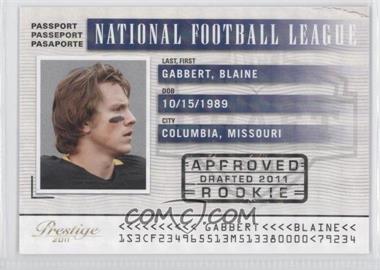 2011 Panini Prestige - NFL Passport - Holokote #6 - Blaine Gabbert /100