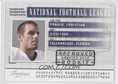 2011 Panini Prestige - NFL Passport - Holokote #9 - Christian Ponder /100