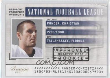 2011 Panini Prestige - NFL Passport - Holokote #9 - Christian Ponder /100