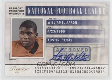 2011 Panini Prestige - NFL Passport - Signatures #2 - Aaron Williams /25