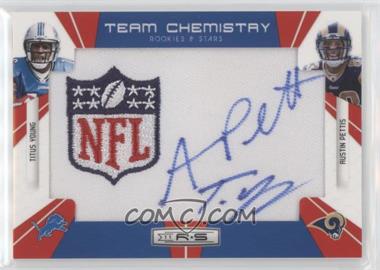 2011 Panini Rookies & Stars - Team Chemistry Patch Signatures #9 - Austin Pettis, Titus Young /10