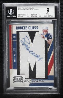 2011 Panini Threads - [Base] #259 - Rookie Class - Ryan Mallett /350 [BGS 9 MINT]