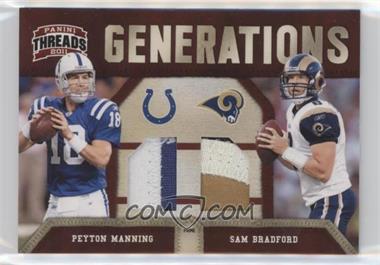 2011 Panini Threads - Generations - Materials Prime #8 - Peyton Manning, Sam Bradford /50
