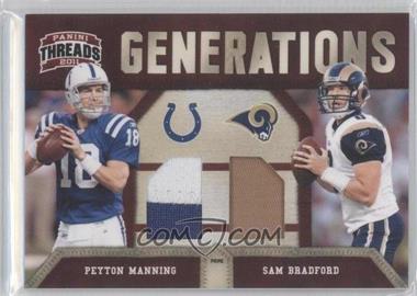 2011 Panini Threads - Generations - Materials Prime #8 - Peyton Manning, Sam Bradford /50