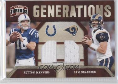 2011 Panini Threads - Generations - Materials #8 - Peyton Manning, Sam Bradford /299