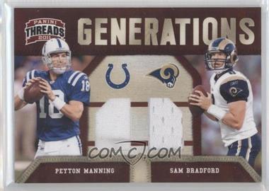 2011 Panini Threads - Generations - Materials #8 - Peyton Manning, Sam Bradford /299