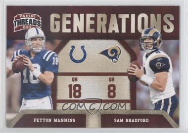 2011 Panini Threads - Generations #8 - Peyton Manning, Sam Bradford