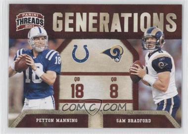 2011 Panini Threads - Generations #8 - Peyton Manning, Sam Bradford