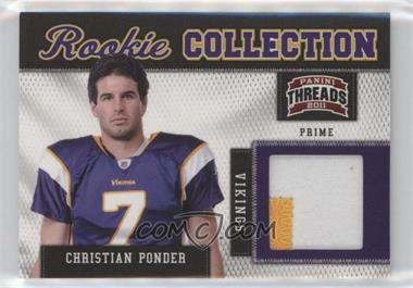2011 Panini Threads - Rookie Collection Materials - Prime #8 - Christian Ponder /50
