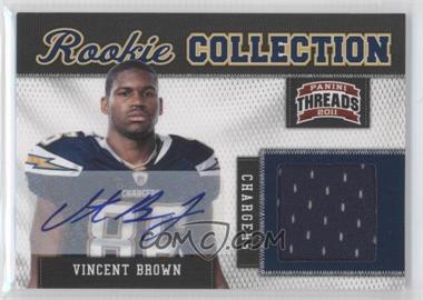 2011 Panini Threads - Rookie Collection Materials - Signatures #34 - Vincent Brown /25