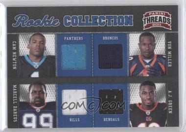 2011 Panini Threads - Rookie Collection Quad Materials #5 - Cam Newton, Marcell Dareus, A.J. Green, Von Miller /299