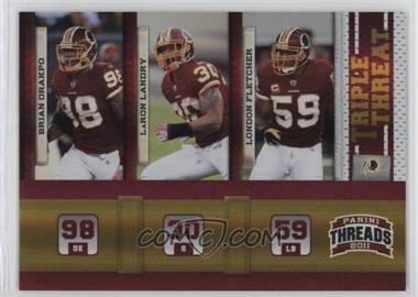 2011 Panini Threads - Triple Threat - Century Proof #3 - Brian Orakpo, LaRon Landry, London Fletcher /100