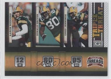 2011 Panini Threads - Triple Threat - Century Proof #7 - Aaron Rodgers, Donald Driver, Greg Jennings /100