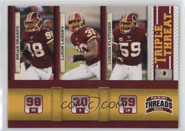 2011 Panini Threads - Triple Threat #3 - Brian Orakpo, LaRon Landry, London Fletcher