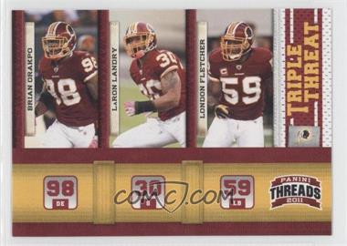 2011 Panini Threads - Triple Threat #3 - Brian Orakpo, LaRon Landry, London Fletcher