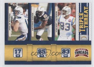 2011 Panini Threads - Triple Threat #5 - Philip Rivers, Antonio Gates, Vincent Jackson