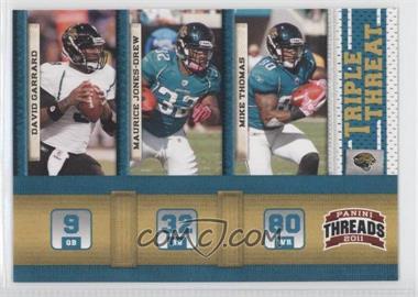 2011 Panini Threads - Triple Threat #9 - David Garrard, Maurice Jones-Drew, Mike Thomas